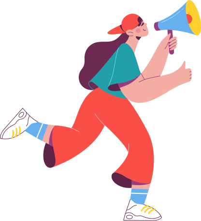 Woman with megaphone
